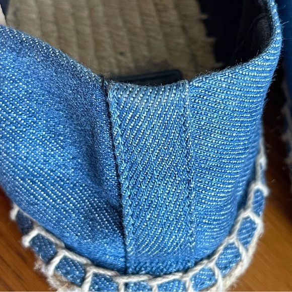 Tory Burch Color Block Espadrille Flats Denim Chambray/Navy Size 9 - Picture 16 of 16